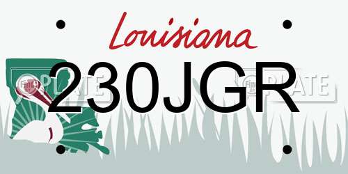 230JGR Louisiana License Plate