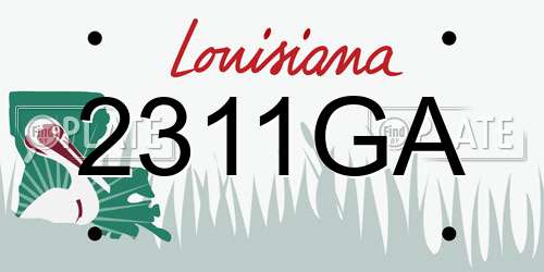 2311GA Louisiana License Plate
