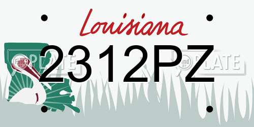 2312PZ Louisiana License Plate