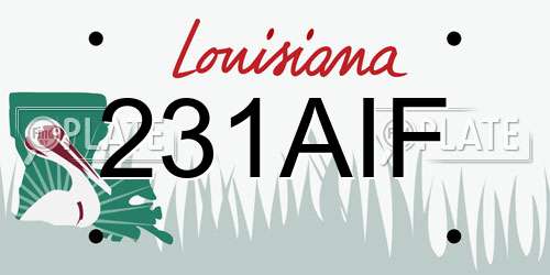 231AIF Louisiana License Plate