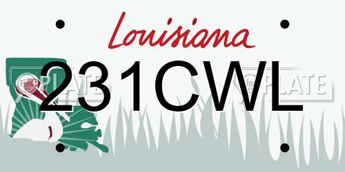231CWL Louisiana License Plate