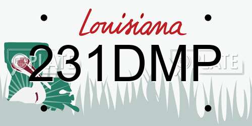 231DMP Louisiana License Plate