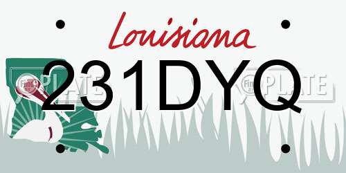 231DYQ Louisiana License Plate