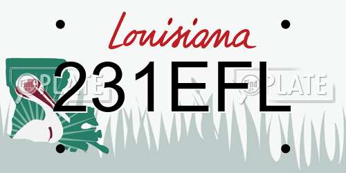 231EFL Louisiana License Plate