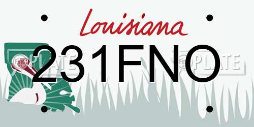 231FNO Louisiana License Plate