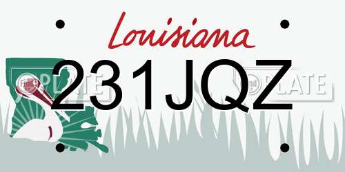 231JQZ Louisiana License Plate