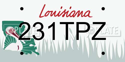 231TPZ Louisiana License Plate
