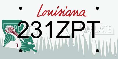 231ZPT Louisiana License Plate