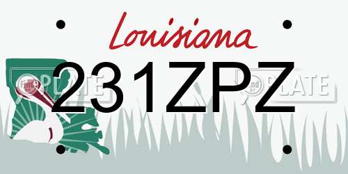 231ZPZ Louisiana License Plate
