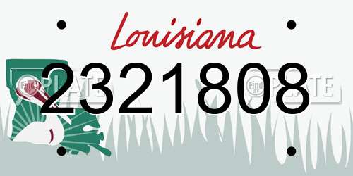 2321808 Louisiana License Plate