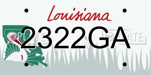 2322GA Louisiana License Plate