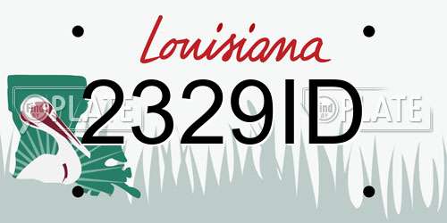 2329ID Louisiana License Plate