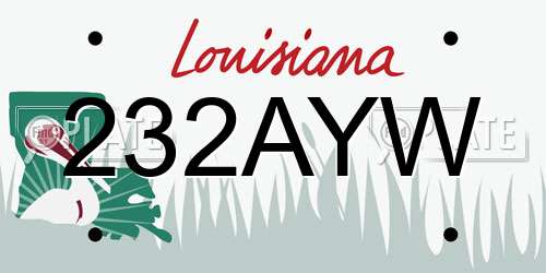 232AYW Louisiana License Plate
