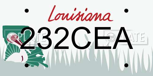 232CEA Louisiana License Plate