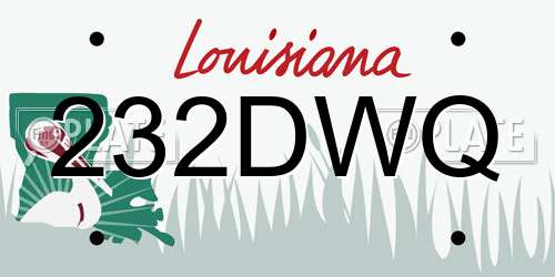 232DWQ Louisiana License Plate