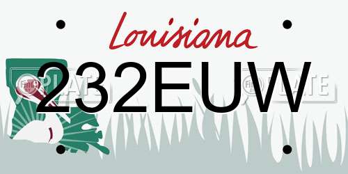 232EUW Louisiana License Plate
