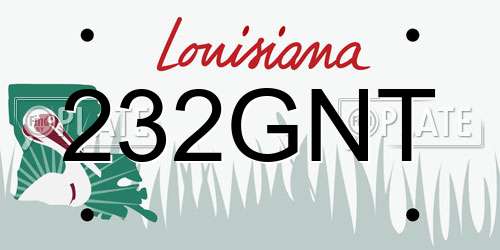 232GNT Louisiana License Plate