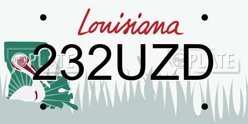 232UZD Louisiana License Plate