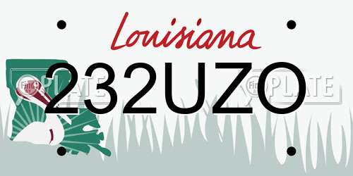 232UZO Louisiana License Plate