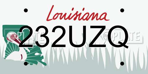232UZQ Louisiana License Plate