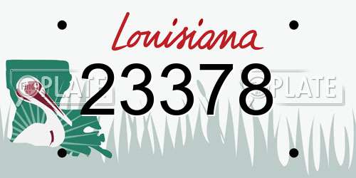 23378 Louisiana License Plate