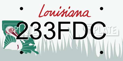 233FDC Louisiana License Plate