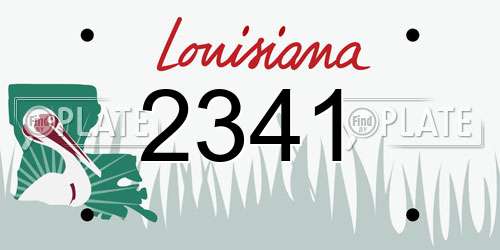 2341 Louisiana License Plate