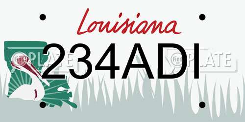 234ADI Louisiana License Plate