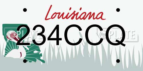 234CCQ Louisiana License Plate