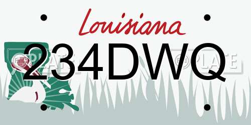 234DWQ Louisiana License Plate