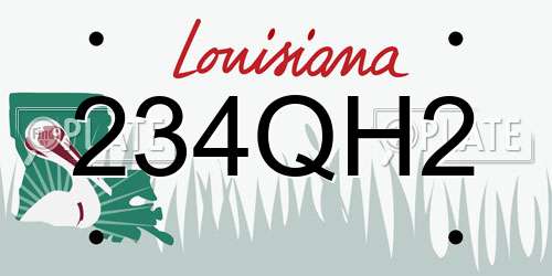 234QH2 Louisiana License Plate