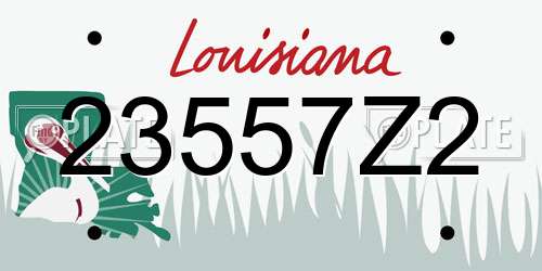 23557Z2 Louisiana License Plate