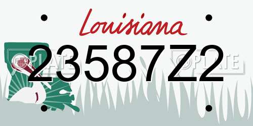 23587Z2 Louisiana License Plate