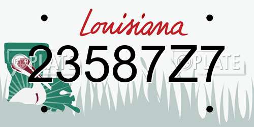 23587Z7 Louisiana License Plate