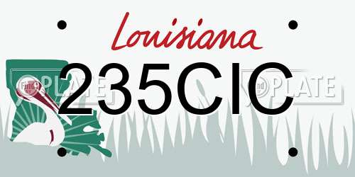 235CIC Louisiana License Plate