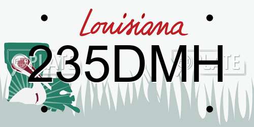 235DMH Louisiana License Plate