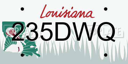 235DWQ Louisiana License Plate