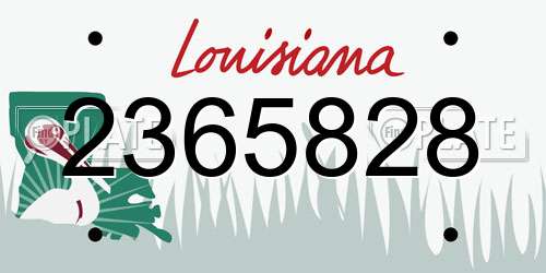 2365828 Louisiana License Plate