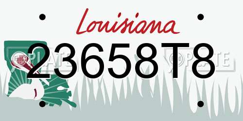 23658T8 Louisiana License Plate
