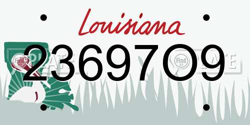 23697O9 Louisiana License Plate