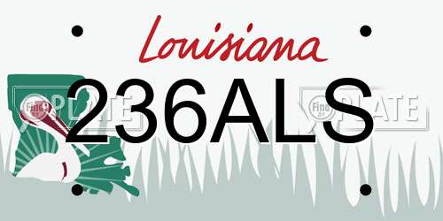 236ALS Louisiana License Plate