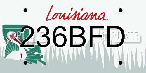 236BFD Louisiana License Plate