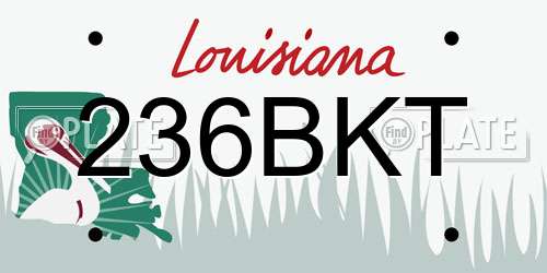 236BKT Louisiana License Plate