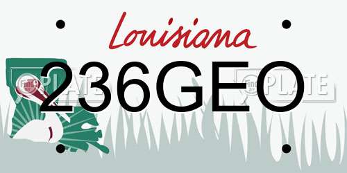 236GEO Louisiana License Plate