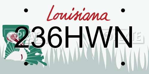 236HWN Louisiana License Plate