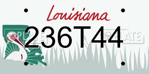 236T44 Louisiana License Plate