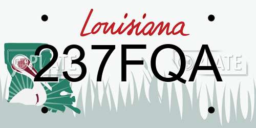 237FQA Louisiana License Plate