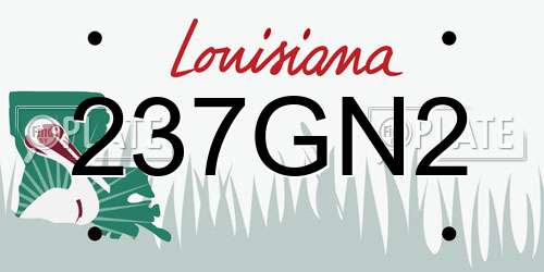 237GN2 Louisiana License Plate