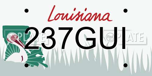 237GUI Louisiana License Plate