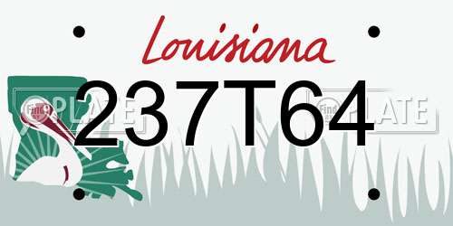 237T64 Louisiana License Plate